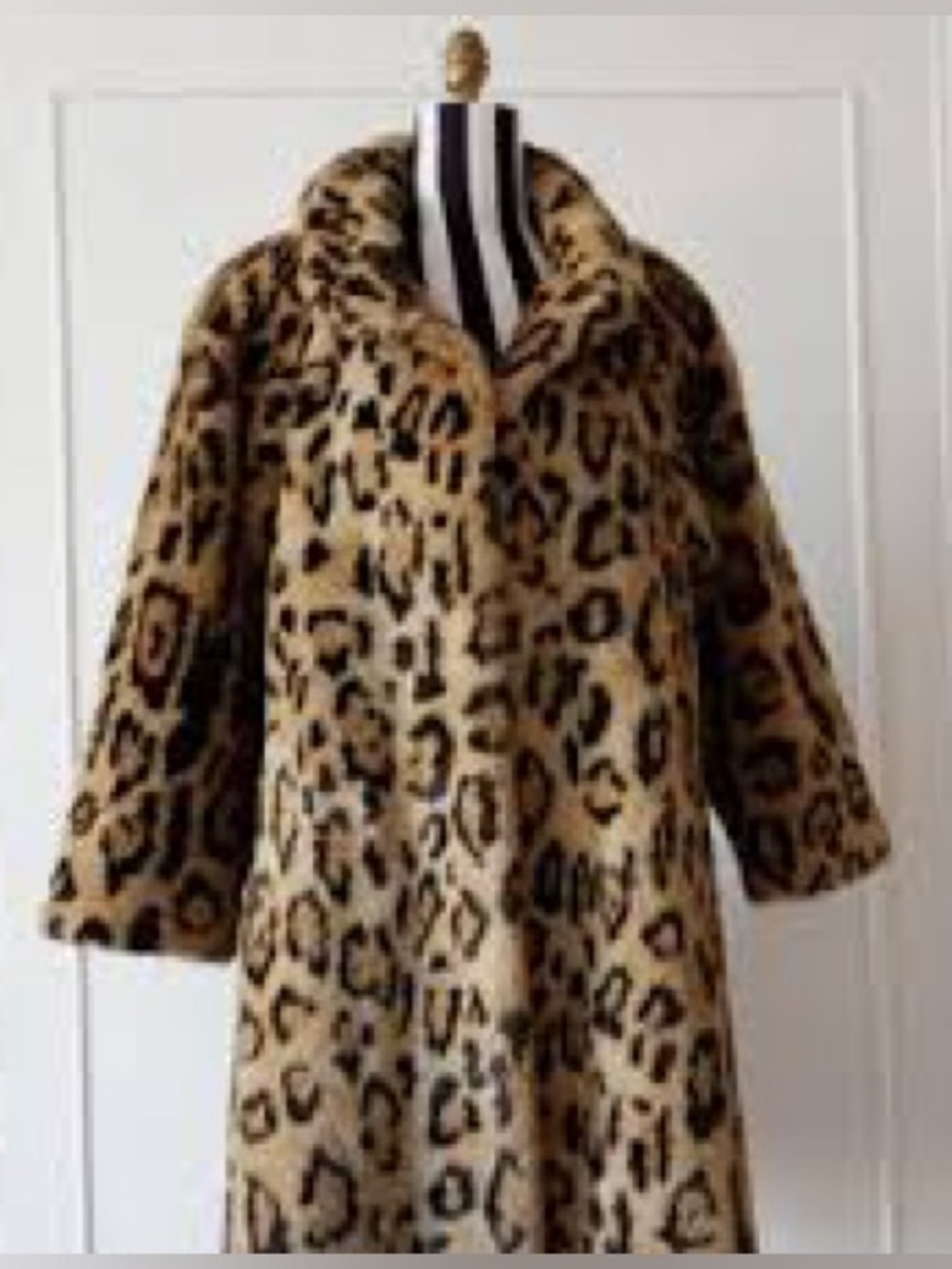 🔮Y2K🔮Long Leopard Print Faux Fur Coat with Pockets